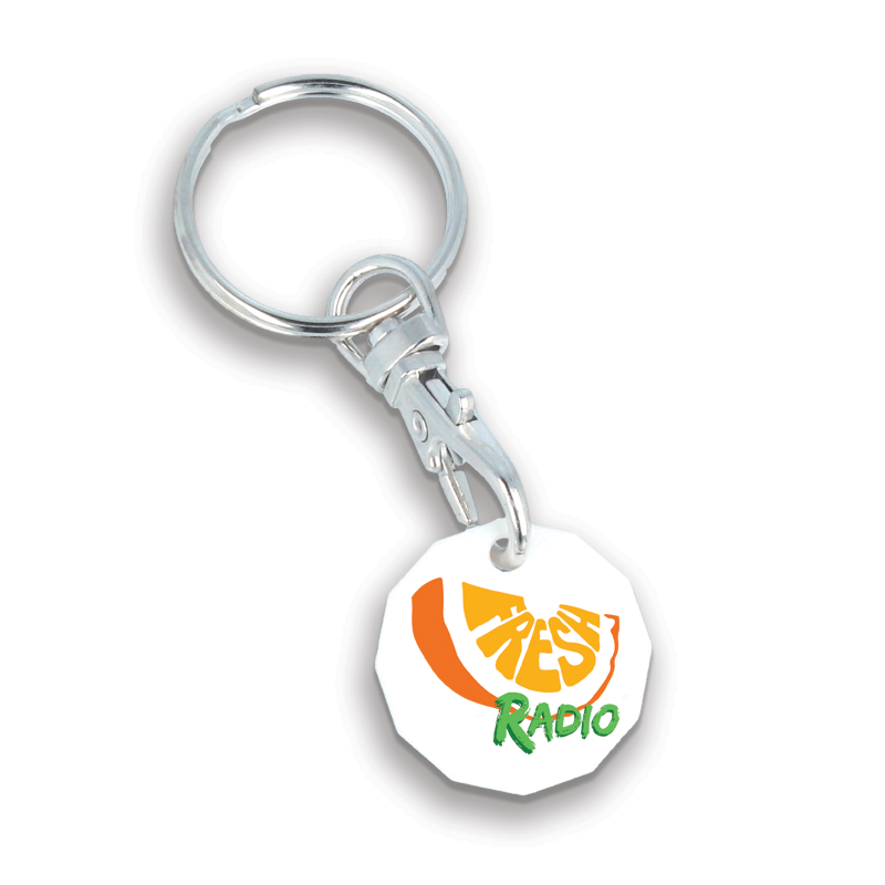 Recycled NEW £ Trolley Coin Keyring